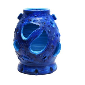 Blue Light, 2023, Painted Terracotta and Copper, 10 x 8 inches (1)