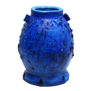 Blue Light, 2023, Painted Terracotta and Copper, 10 x 8 inches (2)